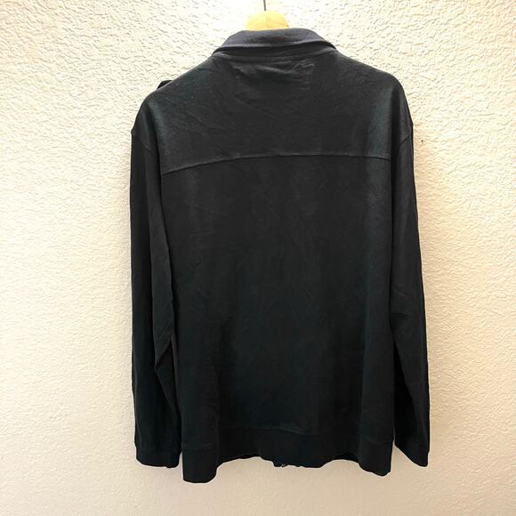 Vintage Avirex Black Cotton Zip-Up Flight Jacket Sz S Military Utility Epaulet - Picture 3 of 6